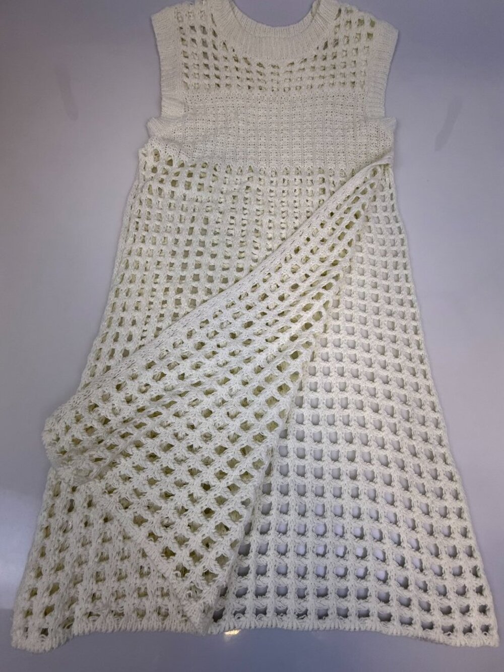 The Open White Crochet Maxi Summer Dress J4-24